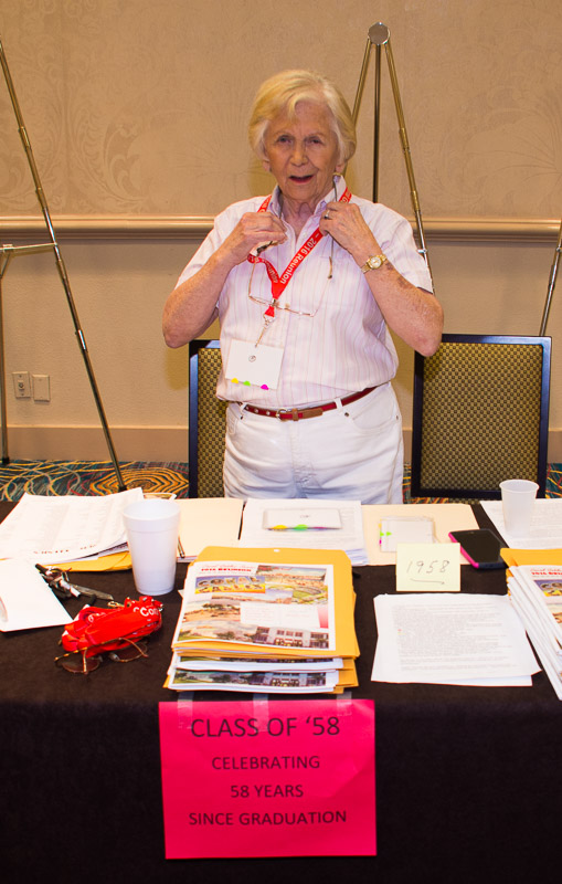Pat Apeland at Registration, Thursday, Thursday Night
